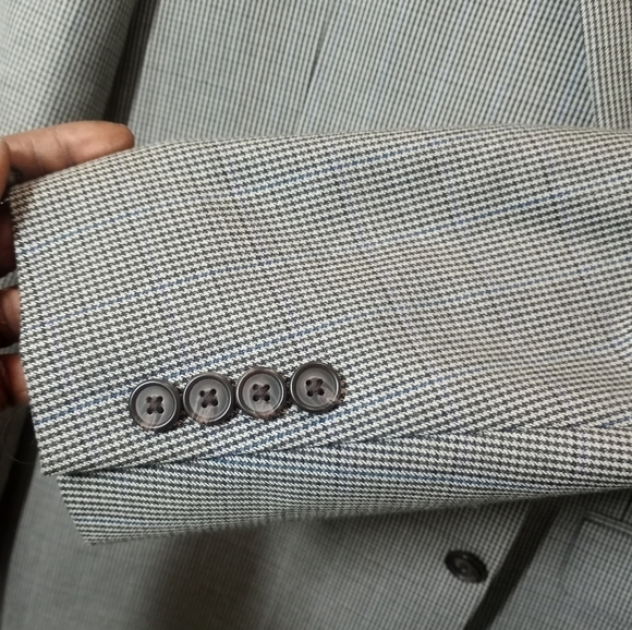 Ralph Lauren LRL Black Gray Micro Houndstooth Blazer Sports Coat Size 44L - Picture 4 of 16